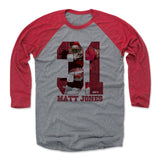 Mens Baseball T-Shirt Red / Heather Gray