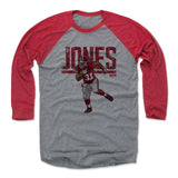 Mens Baseball T-Shirt Red / Heather Gray