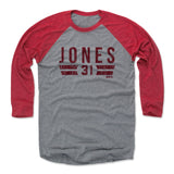 Mens Baseball T-Shirt Red / Heather Gray