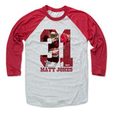 Mens Baseball T-Shirt Red / Ash