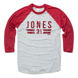 Mens Baseball T-Shirt Red / Ash
